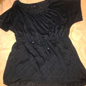 Black Sheer Top or Swimsuit cover up